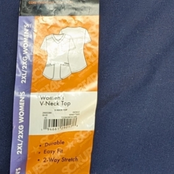 SCRUBSTAR Women's Core‎ Essentials Stretch V-Neck Scrub Top WM01T893 2XL New - Picture 8 of 9
